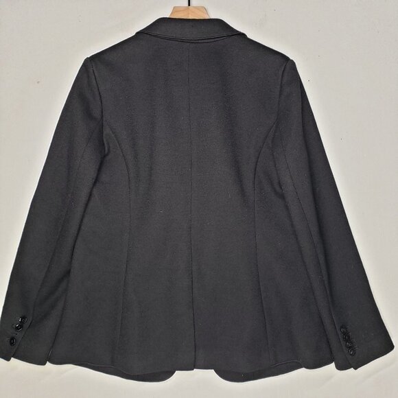 Ann Taylor Wool Blend Blazer Edge Stitched Single Button 10 Black Jacket - Picture 5 of 8